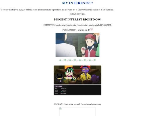 interests screenshot