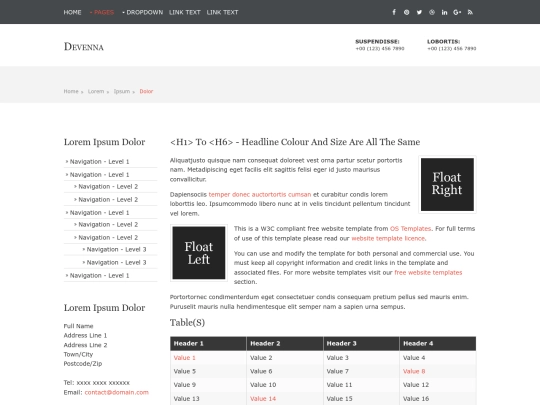pages/sidebar-left screenshot