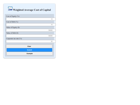 finance/wacc screenshot