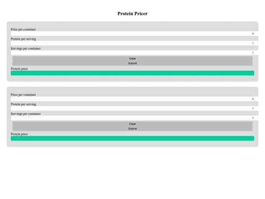 fitness/protein screenshot