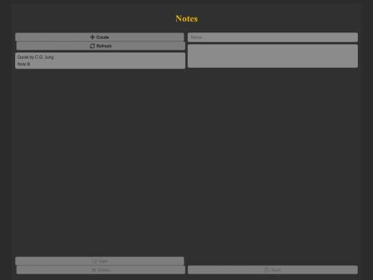 notes screenshot