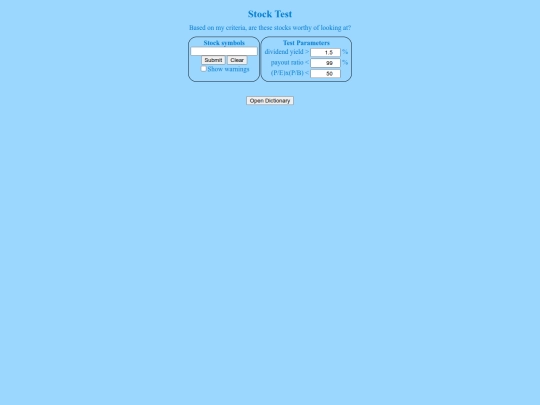stocks/test screenshot