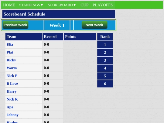 schedule screenshot