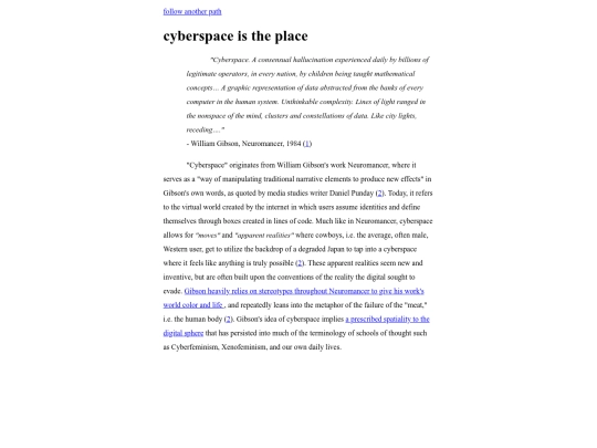 cyberfeminism/cyberspace screenshot