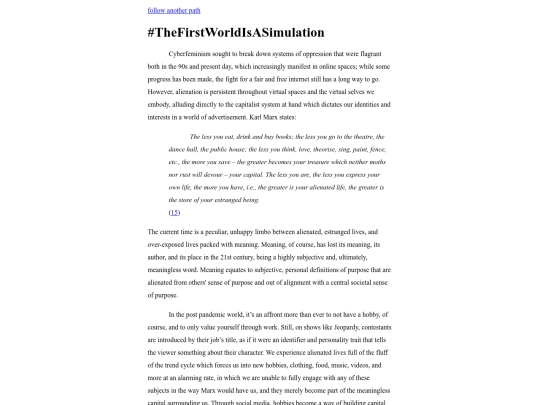 cyberfeminism/firstworld screenshot