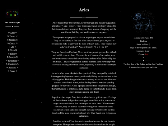 zodiac/aries screenshot