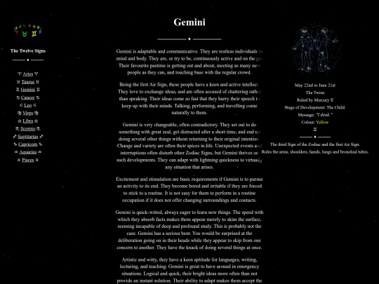 zodiac/gemini screenshot