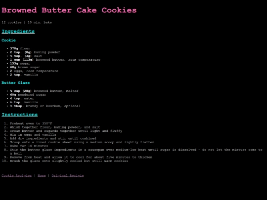 Cookies/buttercake screenshot