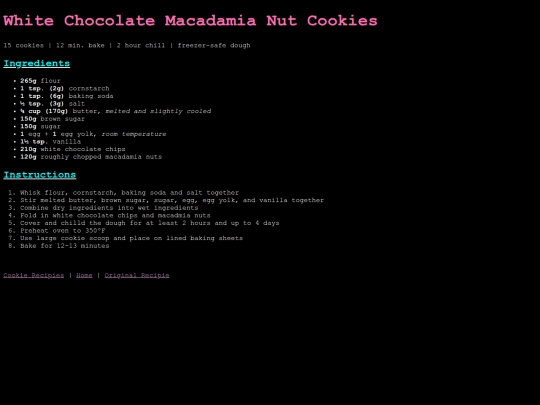 Cookies/macadamia screenshot
