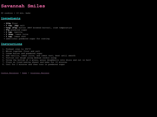 Cookies/savannahsmiles screenshot