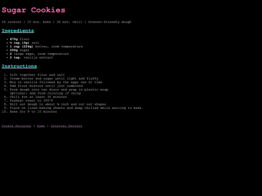 Cookies/sugar screenshot