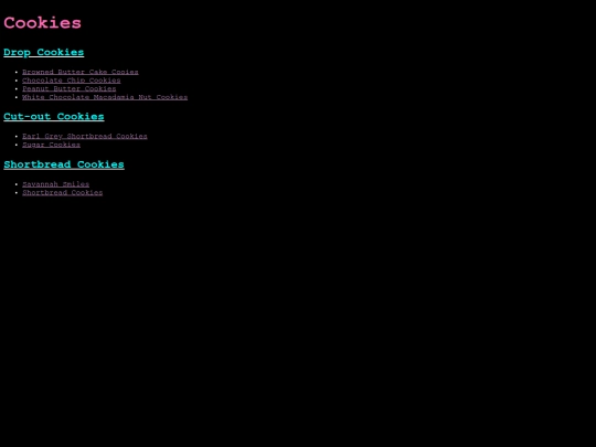 cookie_recipies screenshot