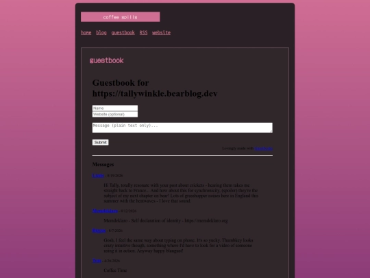 guestbook screenshot