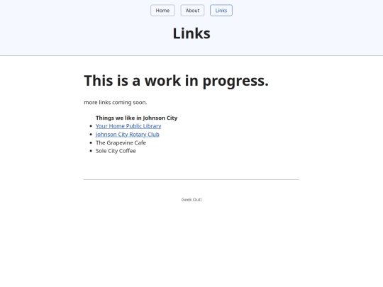 links screenshot