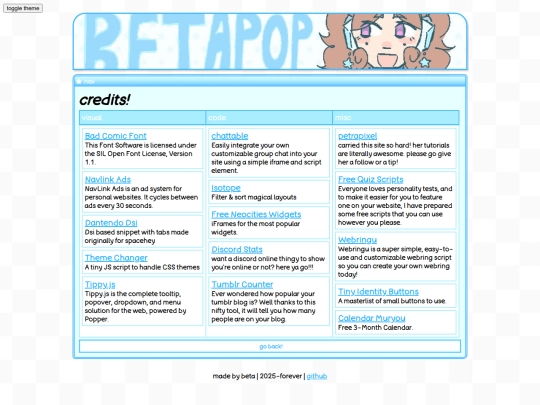 credits screenshot