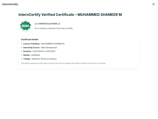 interncertify/shammer screenshot