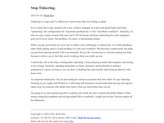 technical-writing/stop-tinkering screenshot
