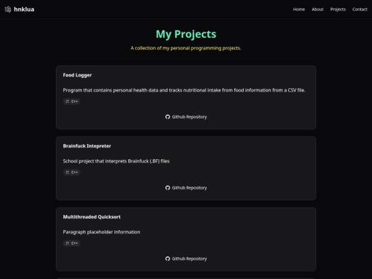 projects screenshot