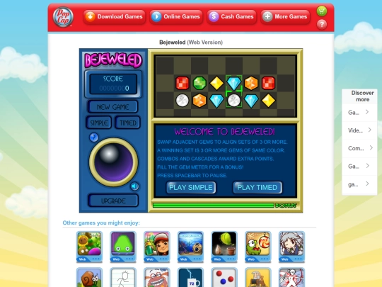 flash/Popcap/bejeweled screenshot