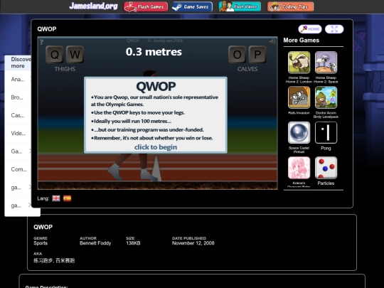 flash/QWOP screenshot
