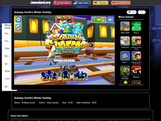 flash/subway/winter-holiday screenshot