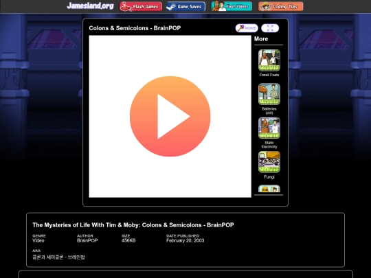 flash/videos/brain-pop/colons-semicolons screenshot