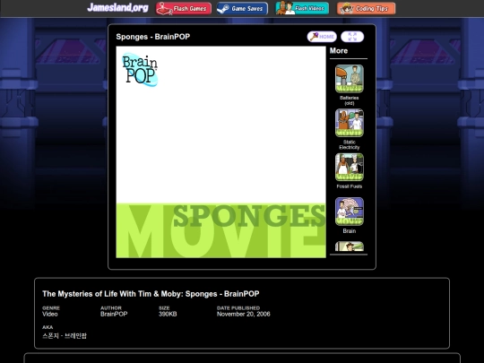 flash/videos/brain-pop/sponges screenshot