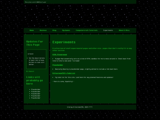 Pages/Experiments screenshot