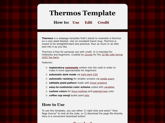 thermos website template screenshot
