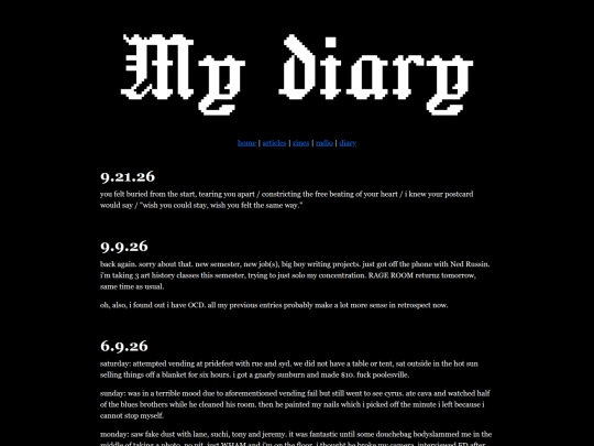 diary screenshot