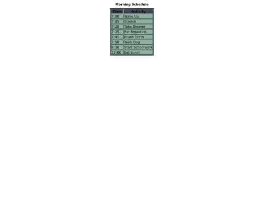 schedule screenshot