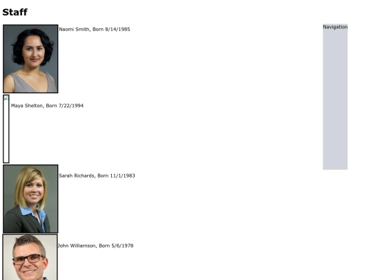 staff-page screenshot