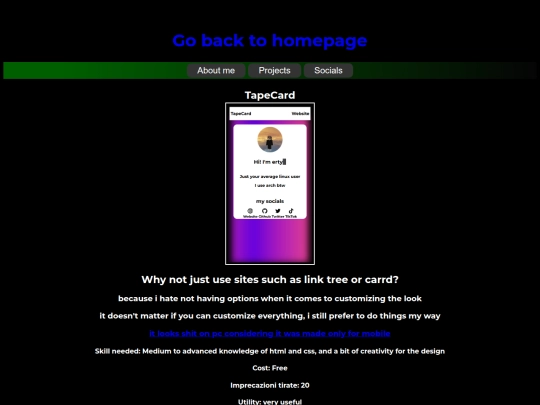 projects/tapecard screenshot