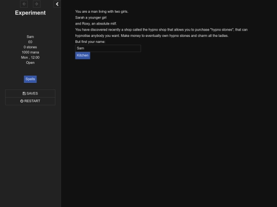 Experiment screenshot