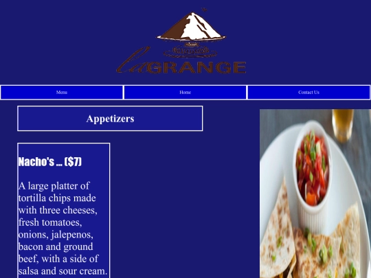 Web-MenuPage screenshot