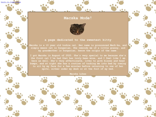projectspage/Macskapage/macskamode screenshot