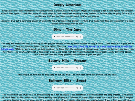 projectspage/mixtapespage/playlistpages/unserious screenshot