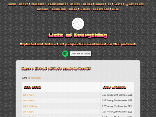 lists screenshot