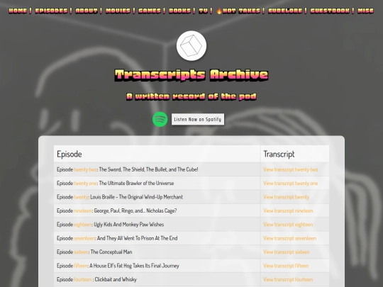 transcripts screenshot