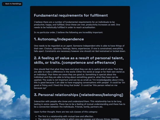 ramblings/fulfilment screenshot