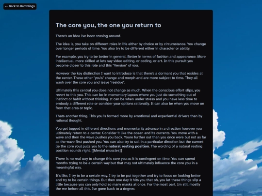 ramblings/the-core-you screenshot