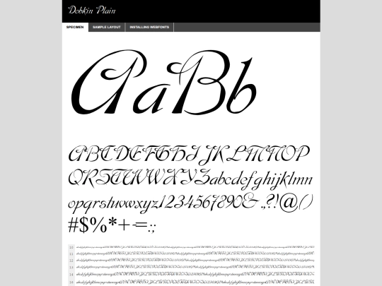 FONTS /web fonts/dobkin_plain_macroman/DobkinPlain-demo screenshot