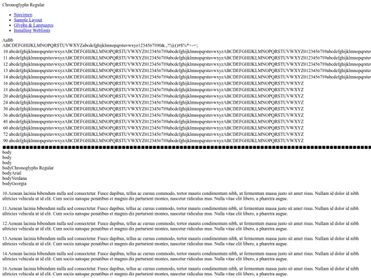 font/chronoglyphs-demo screenshot