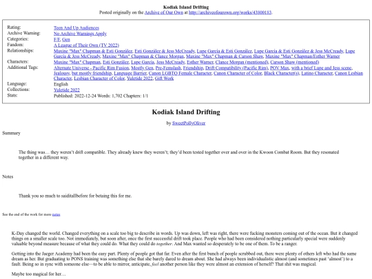 Fanworks/Misc fandoms/Kodiak_Island_Drifting screenshot