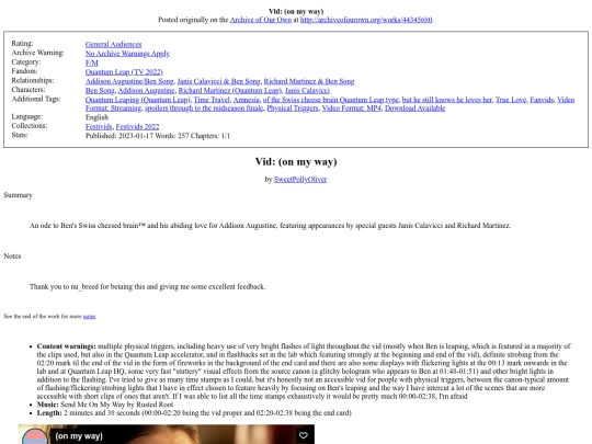 Fanworks/Quantum Leap/Vid_on_my_way screenshot