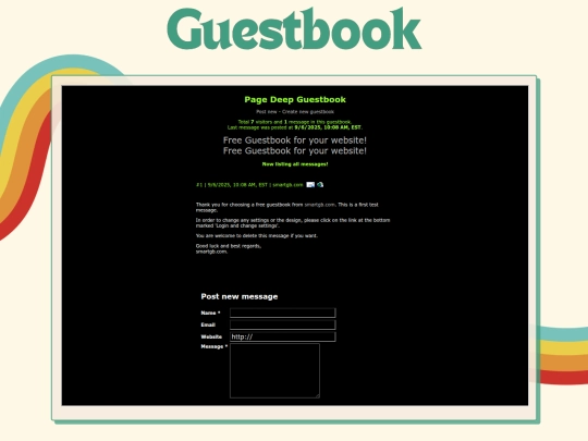 pages/guestbook screenshot