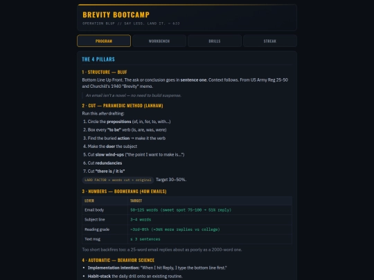 BrevityWorkbench screenshot