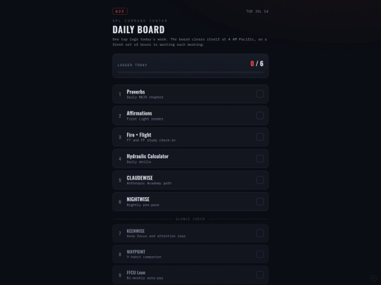 daily-checklist screenshot