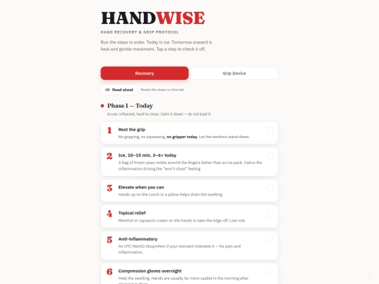 handwise screenshot