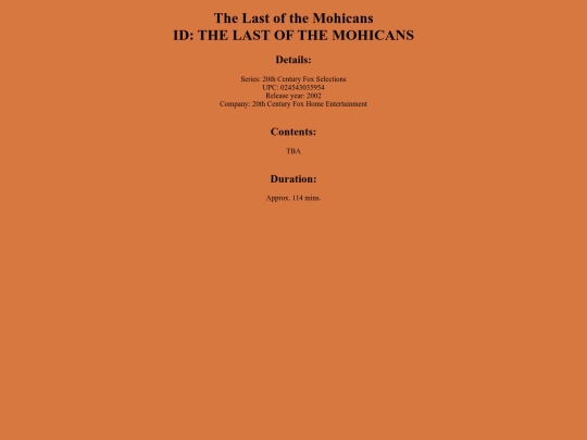 CRI/THE LAST OF THE MOHICANS screenshot